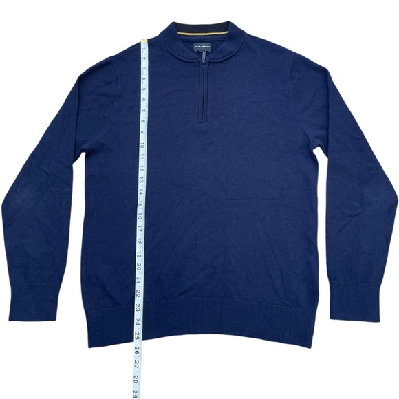Navy Blue Club Monaco Zip Up Sweater (M) - Picture 3 of 5